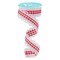 RG Ribbon: 1.5" Red and White Gingham Scalloped Lace Edge Ribbon for Bows, Wreaths, Crafts and Decorations